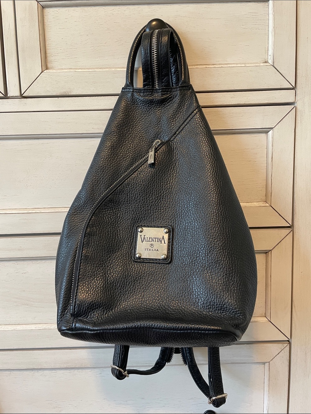 Valentina Black Leather Purse / Backpack